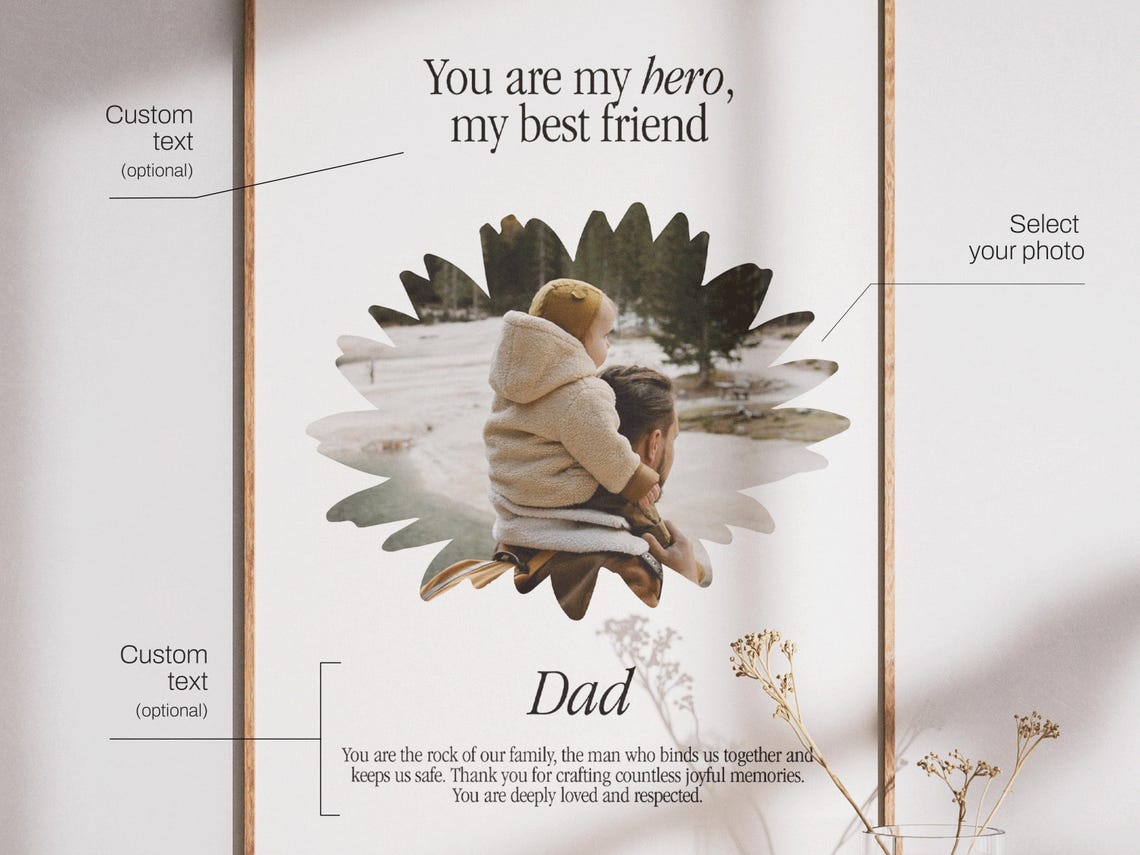 You Are My Hero My Best Friend Dad Photo Keepsake Gift Wall Art - Image 2