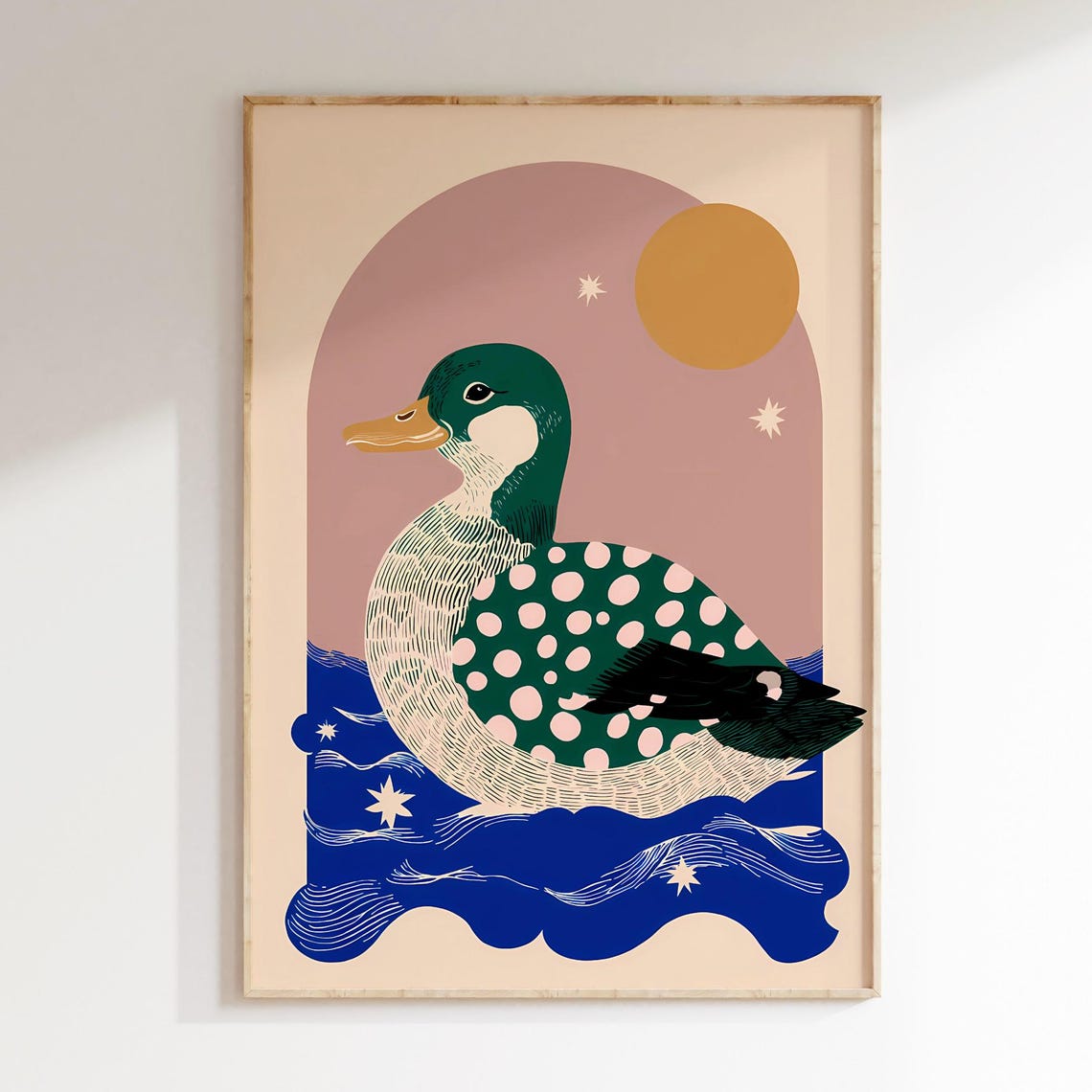Whimsical Duck Art Print Boho Nursery Decor