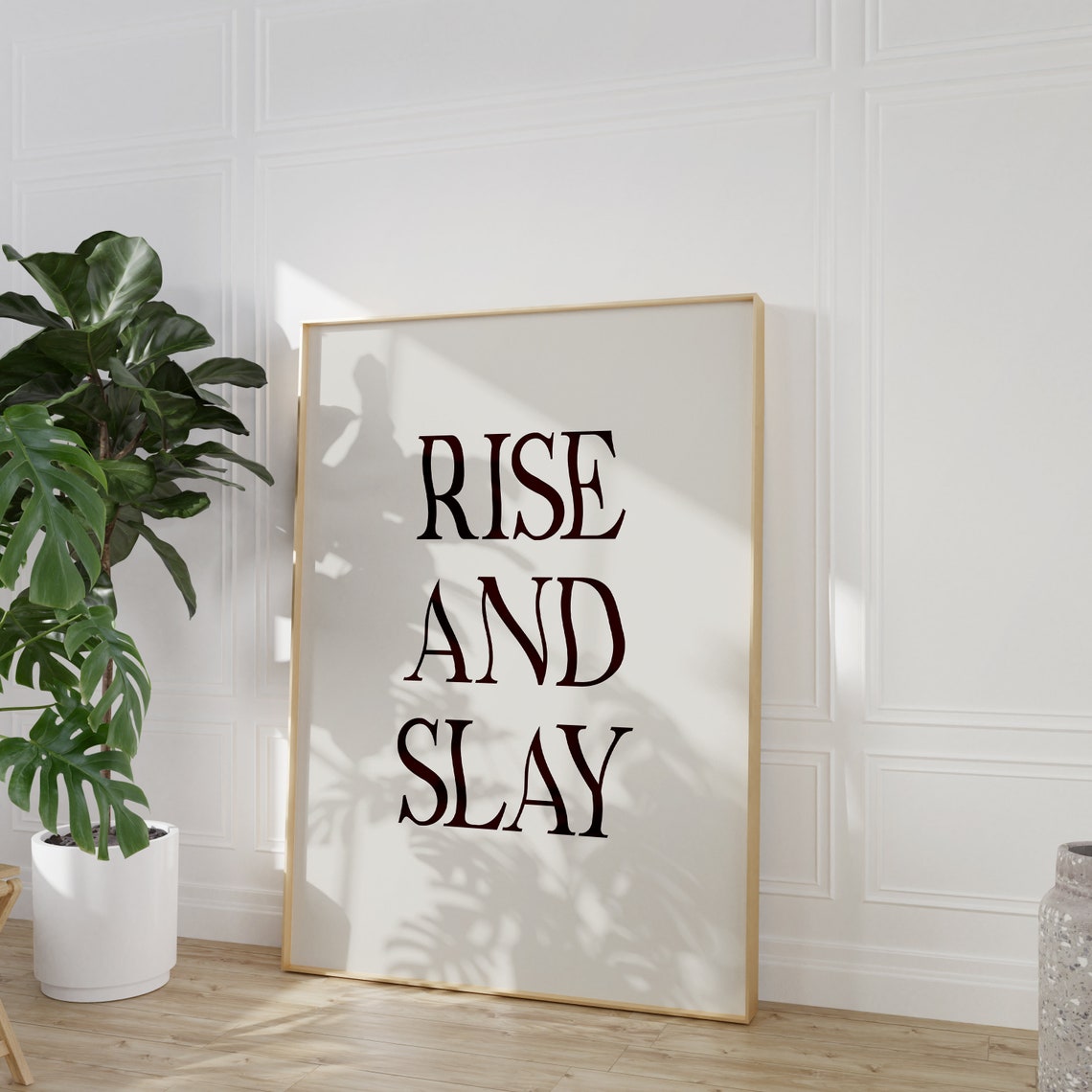 Rise And Slay Elegant Serif Typography Motivational Quote Art Poster - Image 2