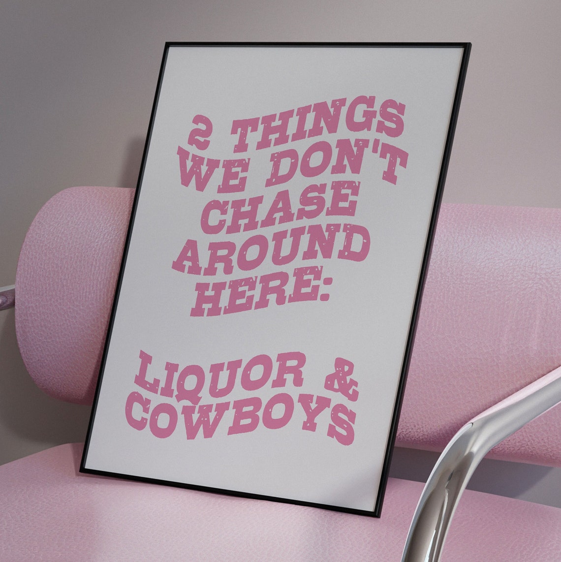 Trendy Cowgirl Wall Art Liquor And Cowboys Cowgirl Coastal Pink Western Inspired Wall Art Trendy College Gallery Wall Art Poster - Image 3