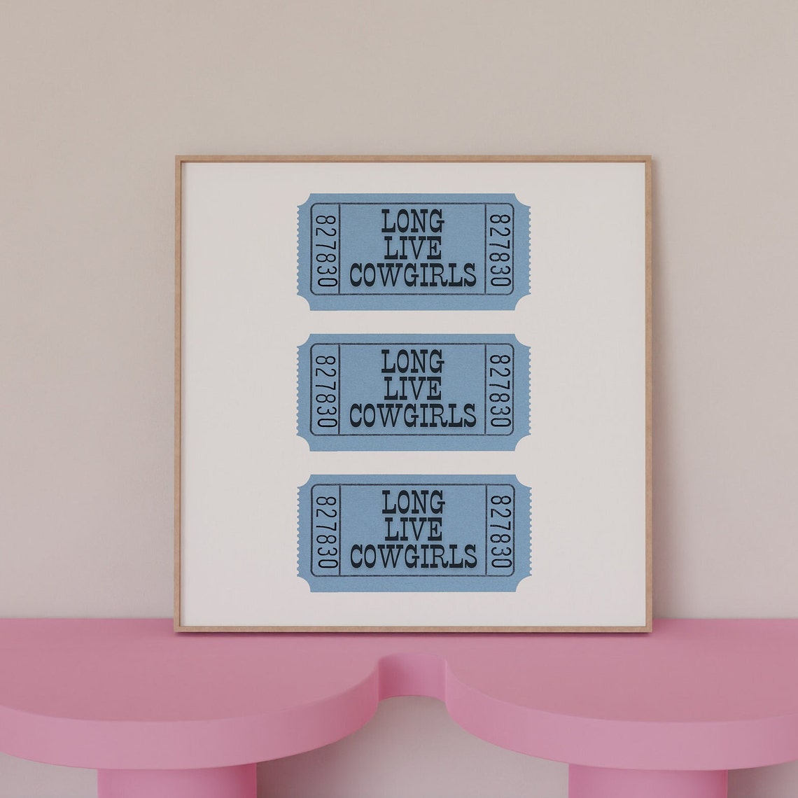 Trendy Cowgirl Wall Art Long Live Cowgirls Ticket Art Cowgirl Coastal Blue Western Inspired Wall Art Trendy College Gallery Wall Art Poster - Image 2