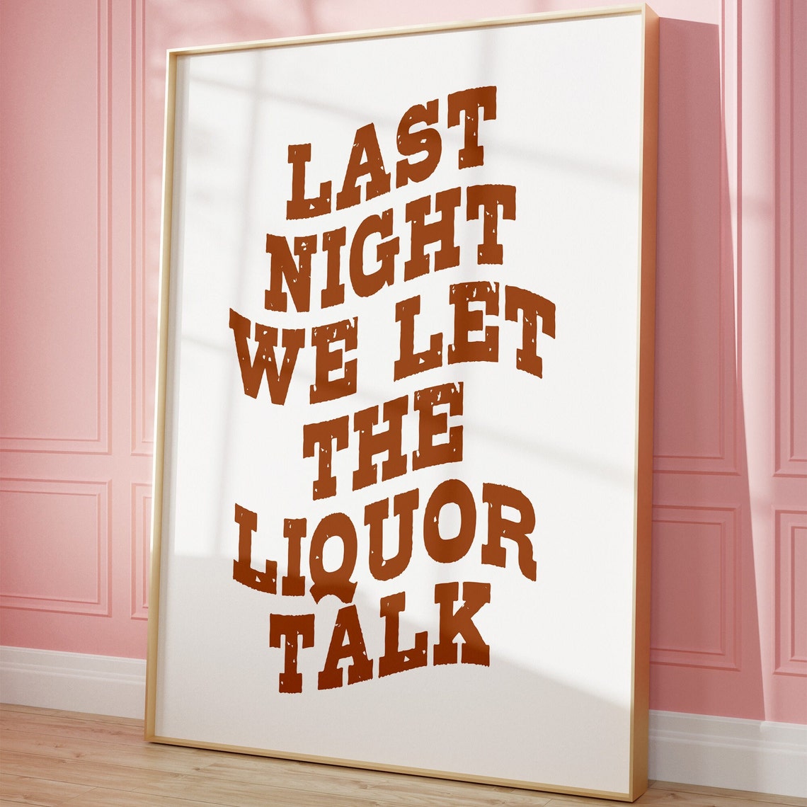 Retro Cowgirl Western Wall Art Print Last Night We Let The Liquor Talk Print Cowgirl Coastal Western Wall Art Trendy College Gallery Wall - Image 2