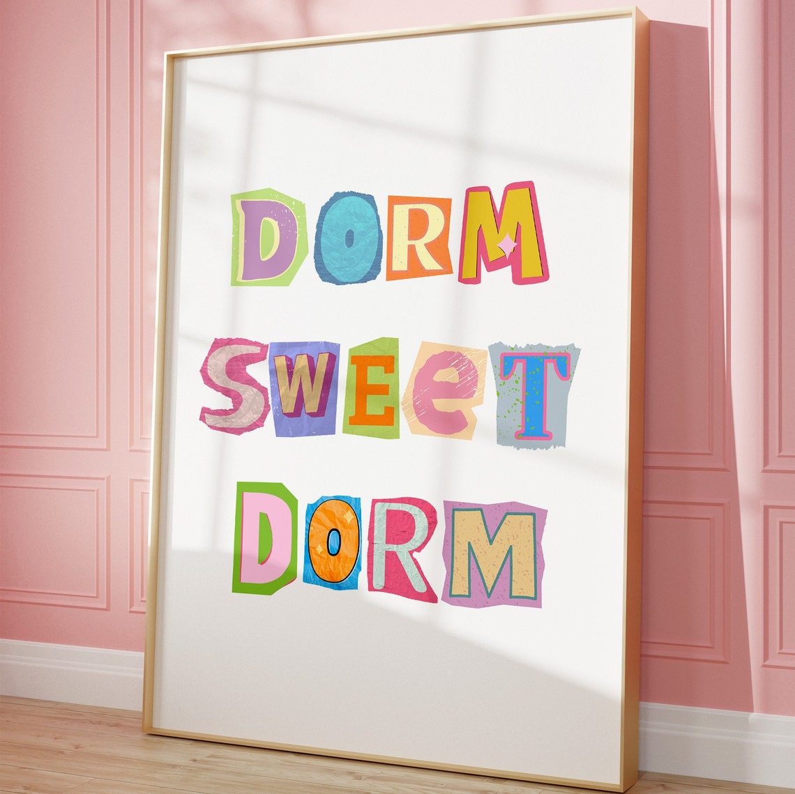 Dorm Sweet Dorm Colorful Paper Cutout Letters College Decor Poster - Image 5