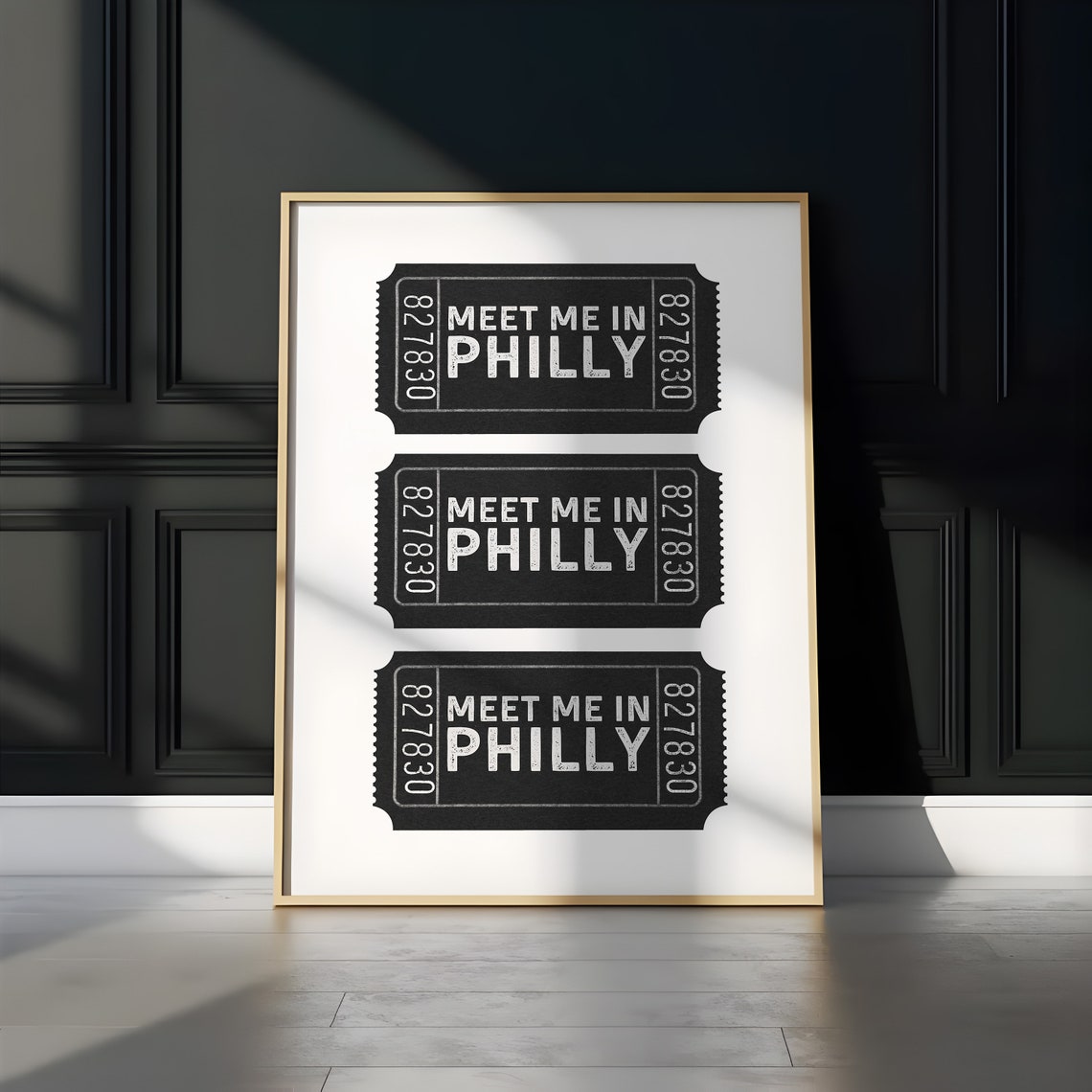 Meet Me In Philly Vintage Ticket Stubs Typography City Pride Poster - Image 2