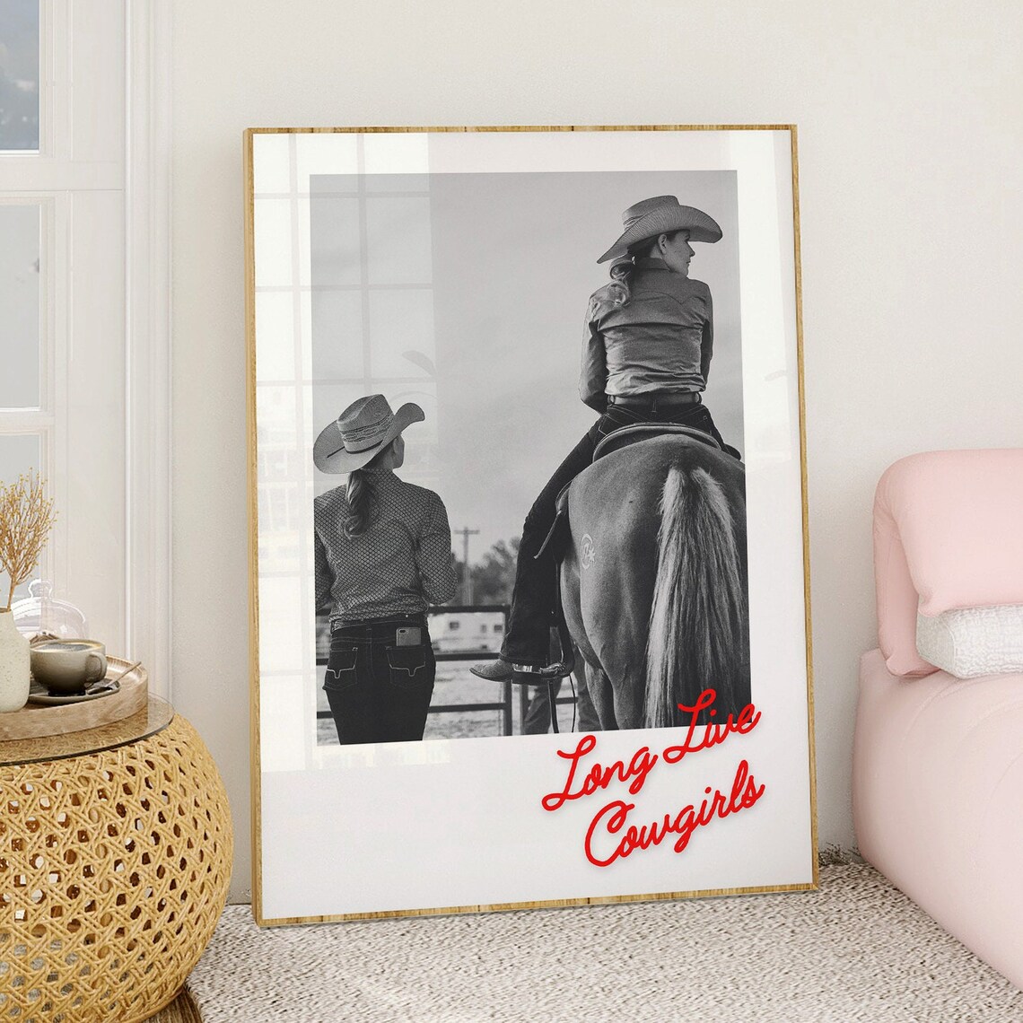 Long Live Cowgirls Black and White Western Cowgirl Photo Poster