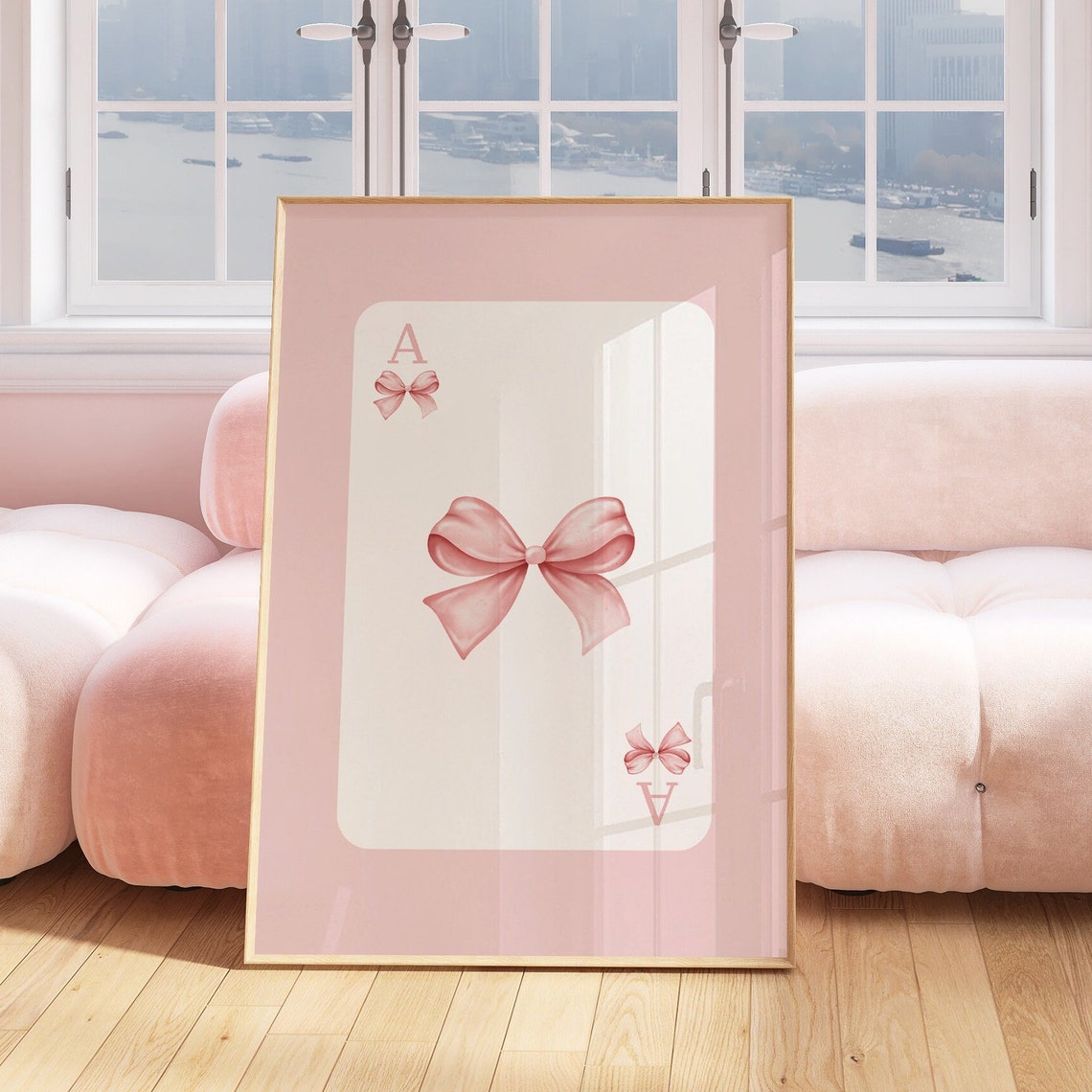 Pink Bow Ace of Hearts Balletcore Coquette Aesthetic Room Poster - Image 2