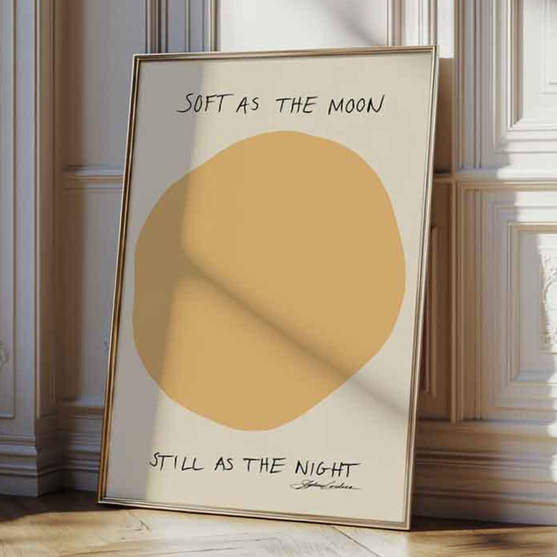 Soft As The Moon Poster, Minimalist Bedroom Wall Art
