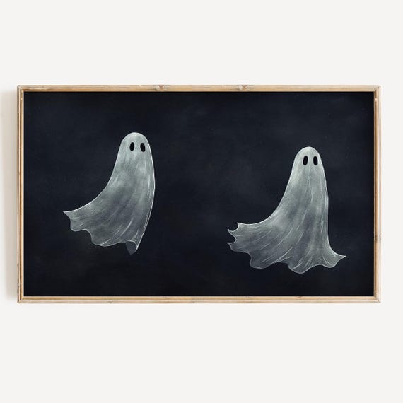 Halloween Frame Tv Art Ghost Minimalist Tv Art File Cute Ghosts Black And White Instant