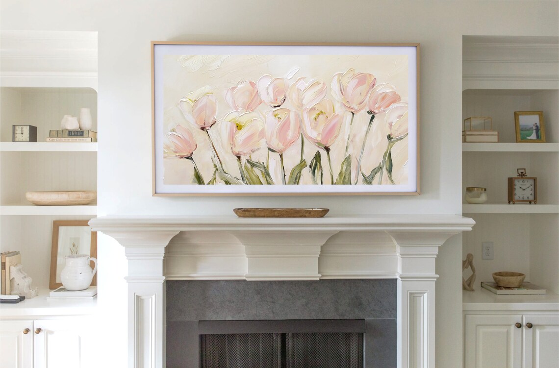 Spring Tulip Easter Art, Neutral Floral Art Print - Image 2