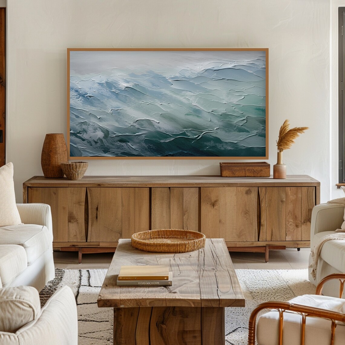 Abstract Summer Seascape Art Print, Ocean Waves - Image 4