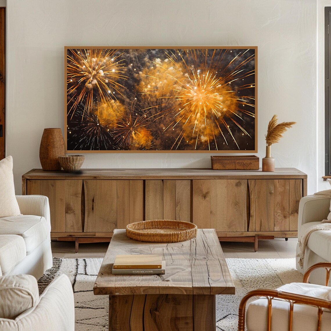 New Year’s Eve Fireworks, Holiday Art Print - Image 3