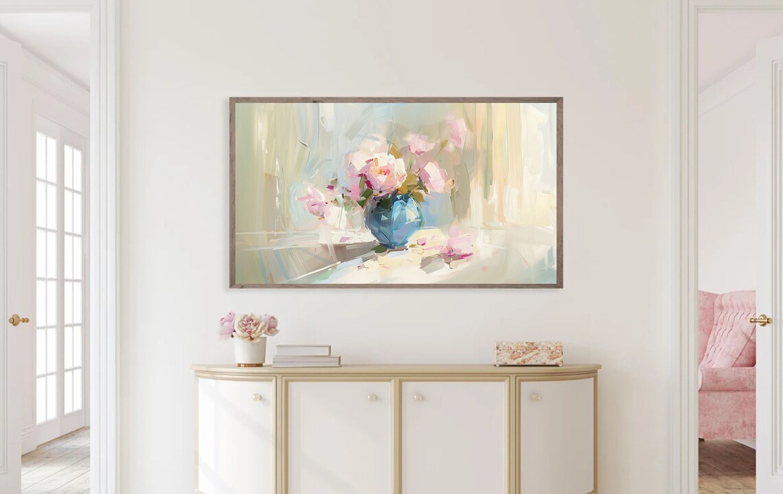Spring Floral Still Life Art Print, TV Spring Decor - Image 5
