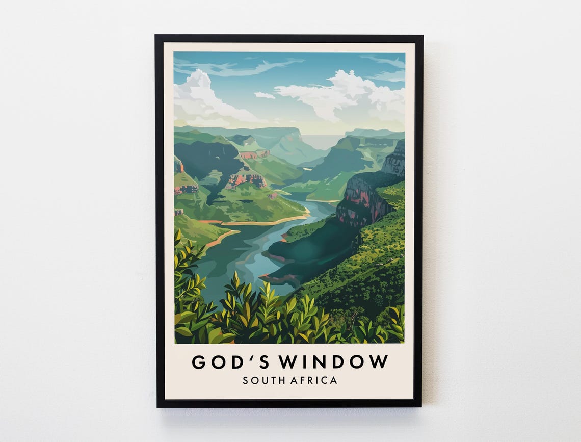 Gods Window Travel Print Wall Art South Africa Poster South Africa Travel Print Travel Lovers Home Decor Wall Art City Travel Poster