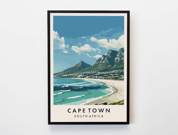 Cape Town Travel Print Wall Art Cape Town Cape Town South Africa Travel Print Travel Lovers Home Decor Wall Art City Travel Poster Gifts