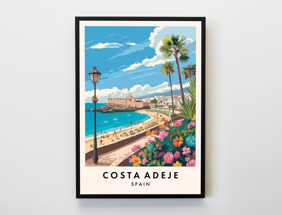 Costa Adeje Travel Poster, Spain Home Decor