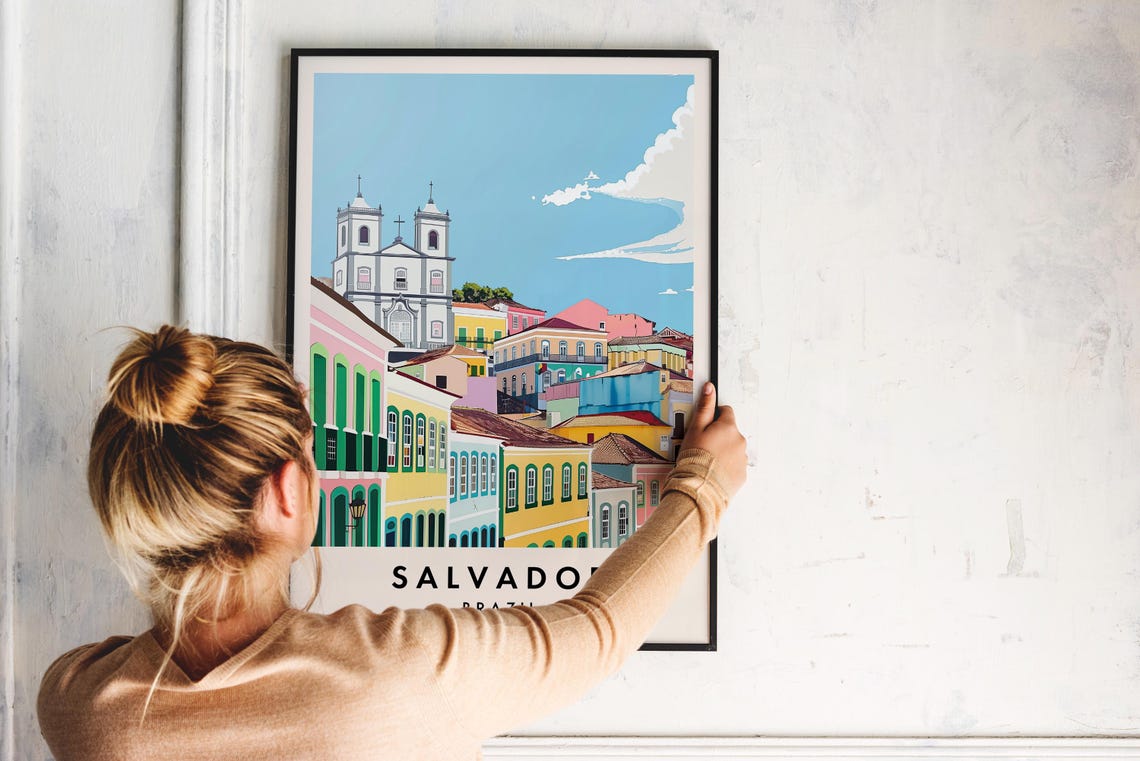 Salvador Travel Print Wall Art Salvador Brazil Gift Brazil Print South America Travel Print Travel Lovers Gift Wall Art - Image 2