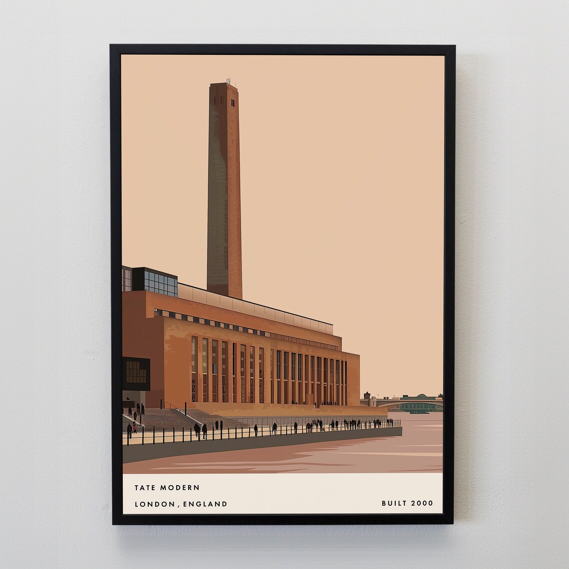 Tate Modern Architecture Poster, Retro London Print