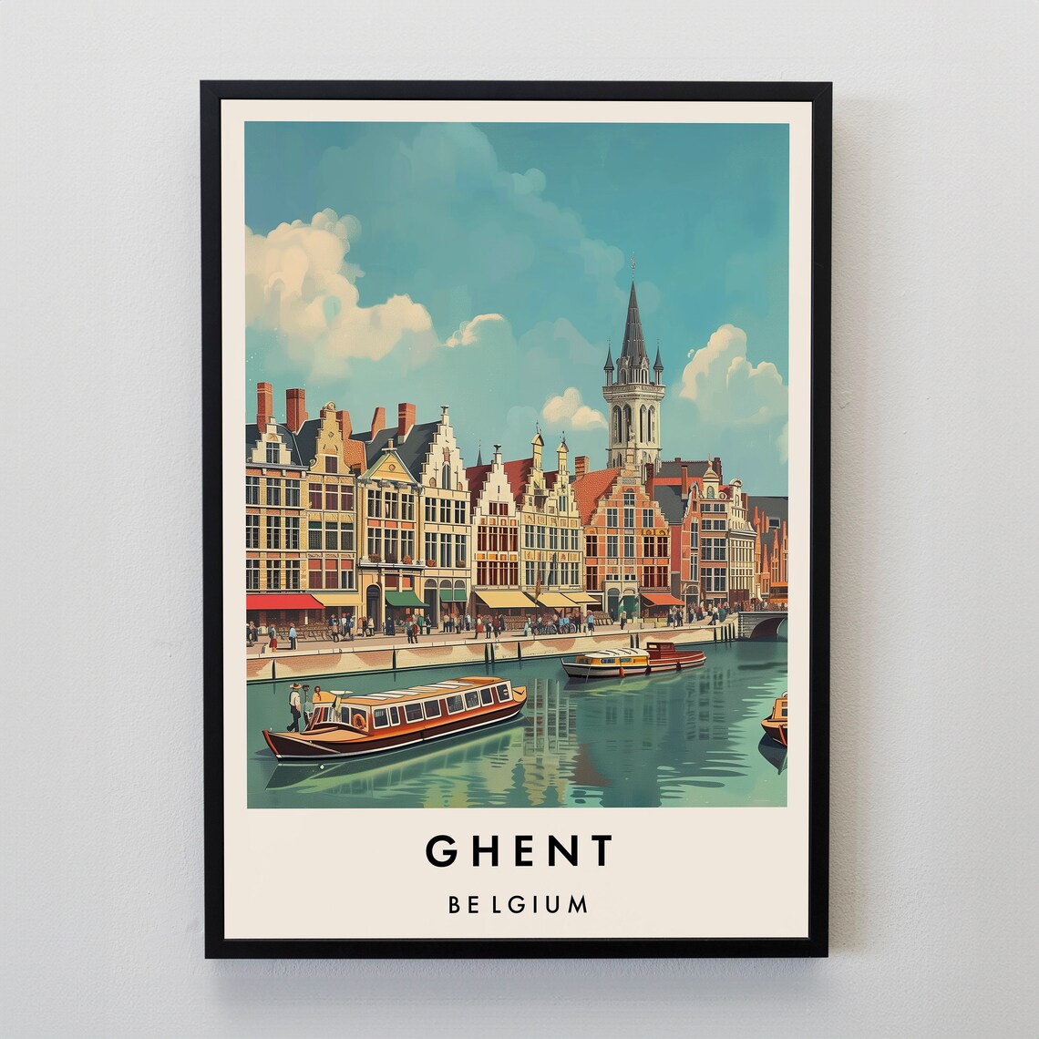 Ghent Travel Poster, Place-Inspired Wall Art