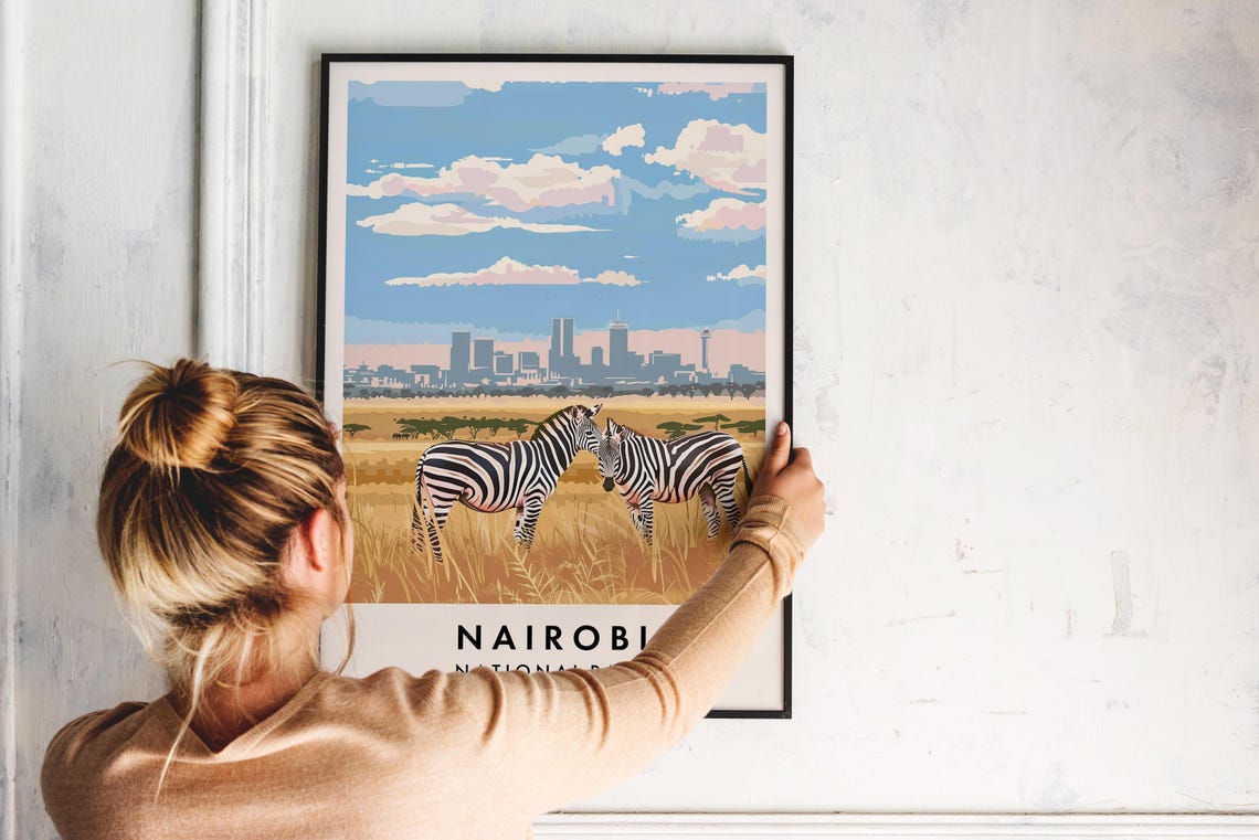 Nairobi National Park Travel Print Wall Art Nairobi Poster Kenya Travel Print Travel Lovers Home Decor Wall Art City Travel Poster Gifts - Image 2