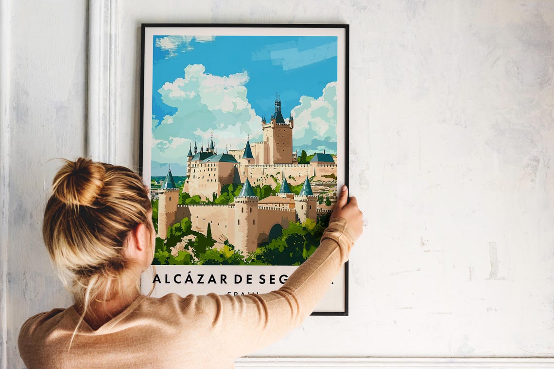 Alczar Of Segovia Travel Print Wall Art Alczar Of Segovia Poster Spain Travel Print Travel Lovers Home Decor Wall Art City Travel Print - Image 2