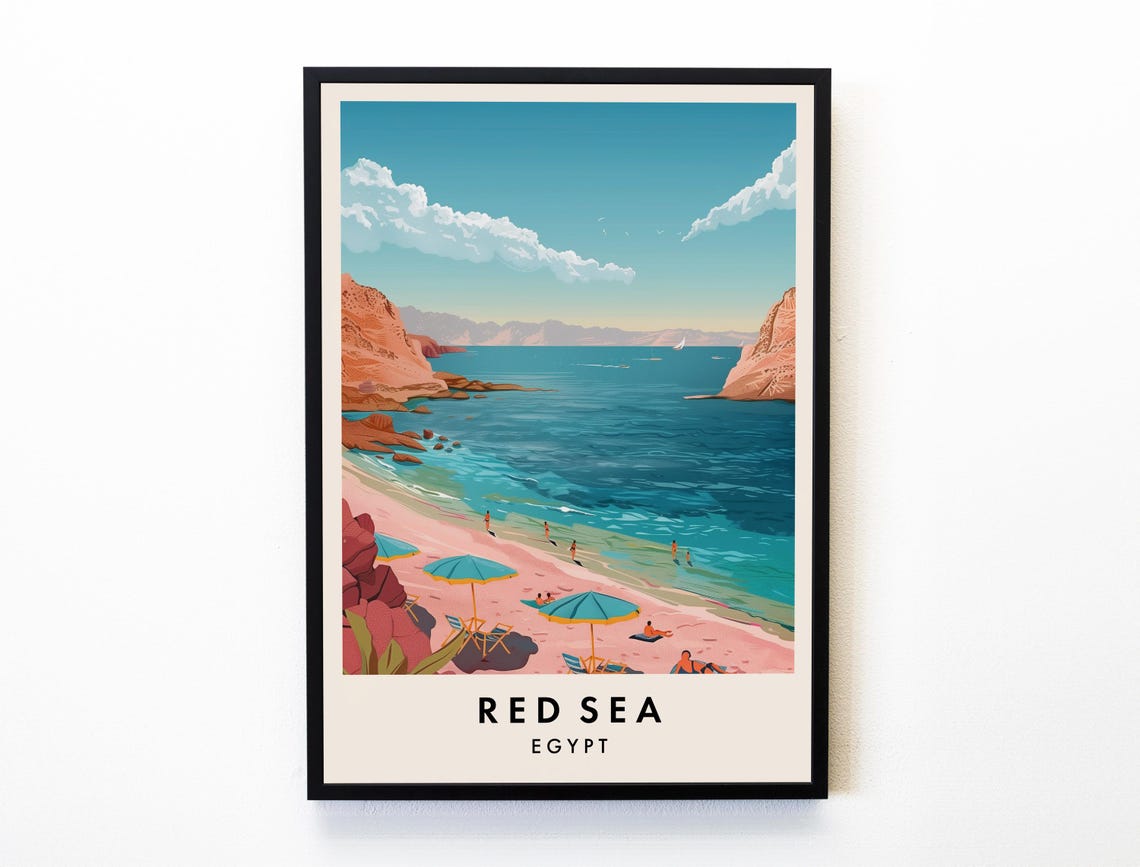 Red Sea Egypt Travel Print Wall Art Egypt Red Sea Egypt Poster Egypt Travel Print Travel Lovers Home Decor Wall Art Travel Poster Gifts