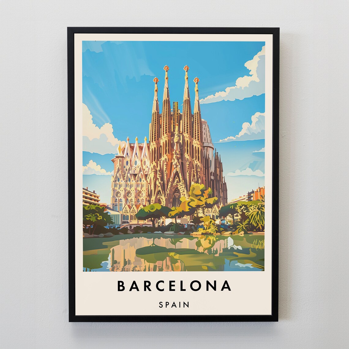 Barcelona Travel Poster, Travel Art Print