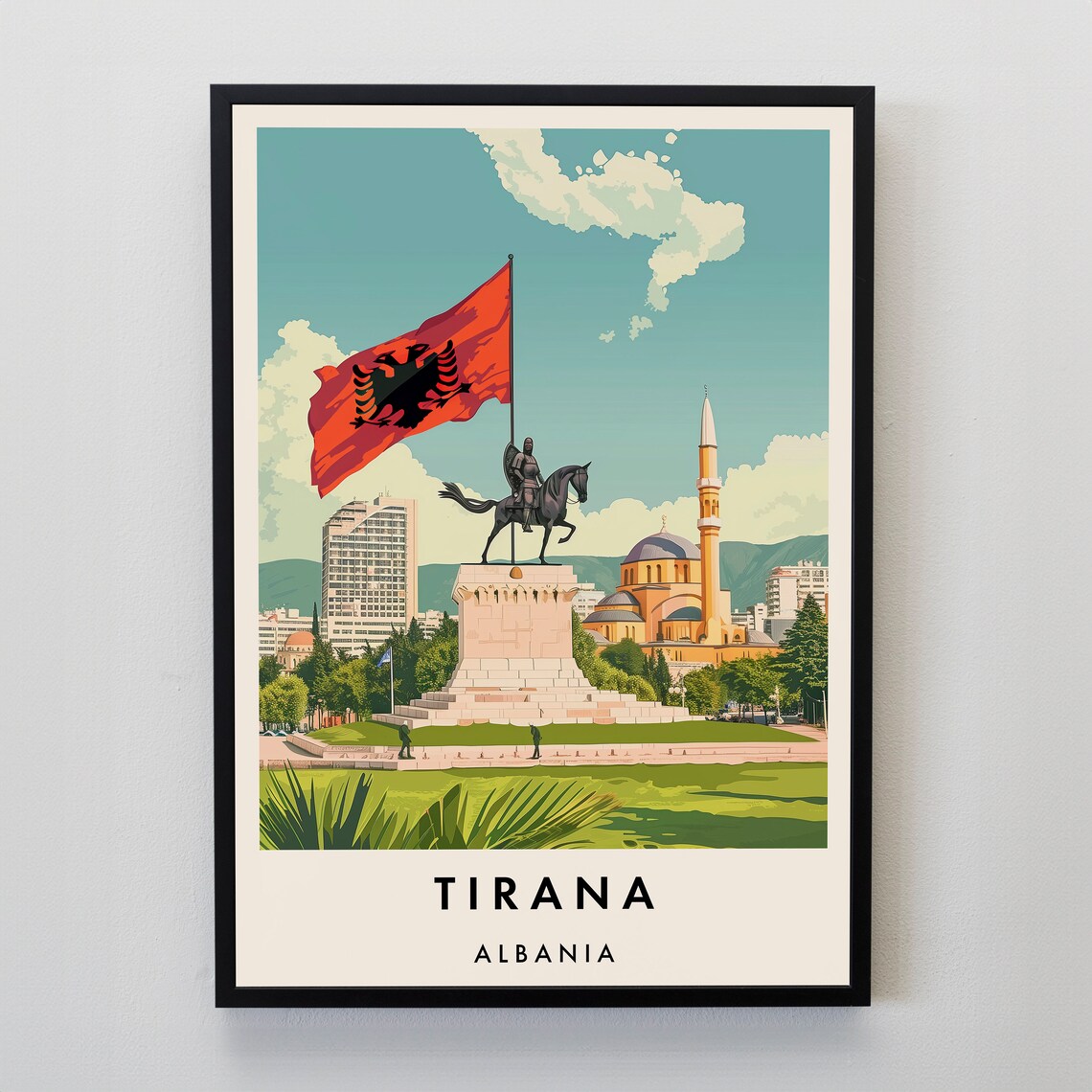 Tirana Travel Poster, Albania City Print