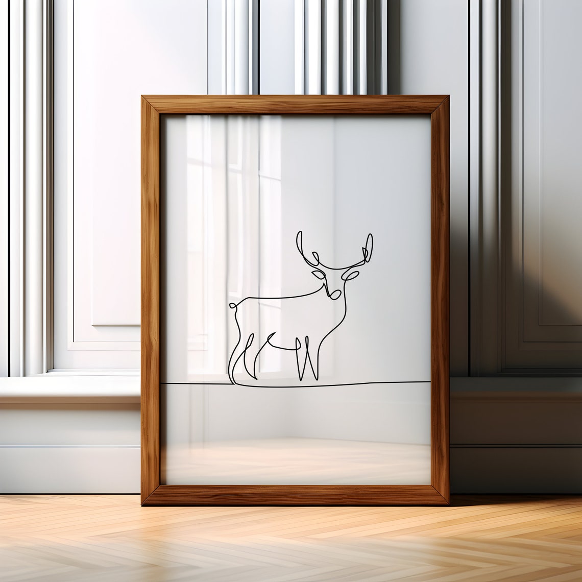 Deer Minimalist Line Art Elk Boho Wall Art Print Line Art Poster Print Minimalist Line Art Wall Decor Line Art Decor