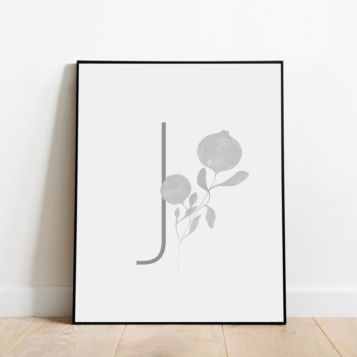 Botanical Initial Letters J And B Watercolor Floral Art Print - Image 2