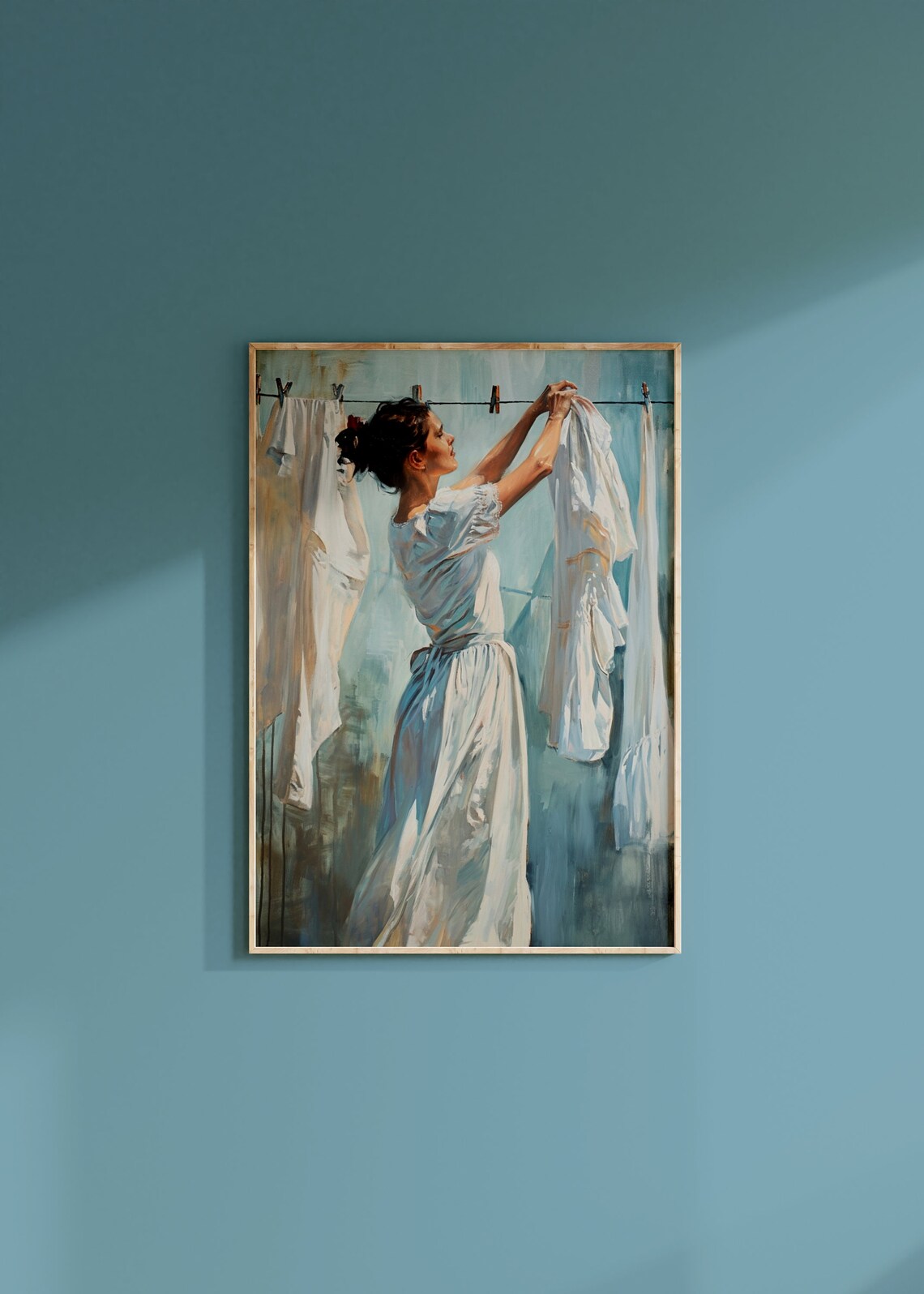 Clothesline Painting Vintage Laundry Room Poster - Image 2