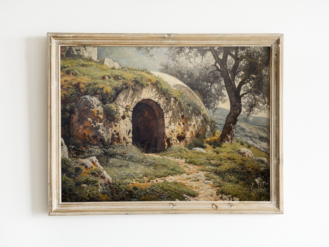 Empty Tomb Of Jesus, Vintage Religious Art Print