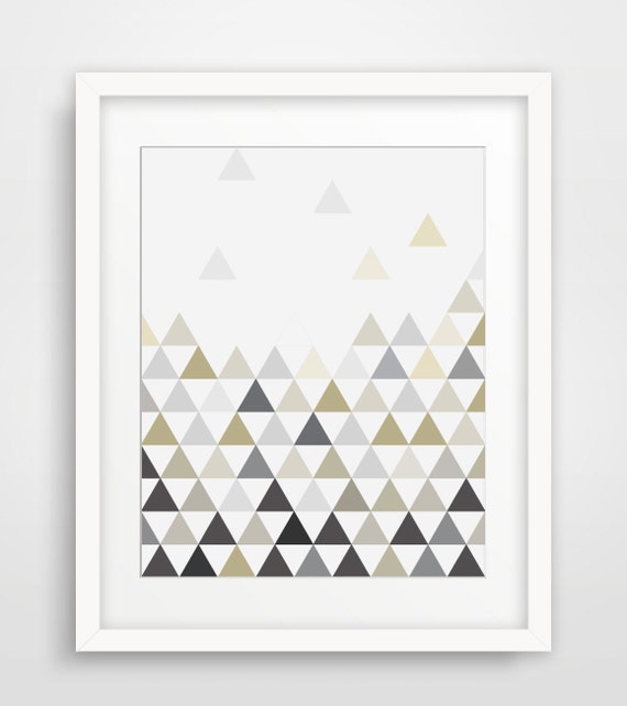 Triangles Art Monochrome Art Black And White Decor Modern Geometric Art Signs Home Decor Black White Geometric Grey Taupe