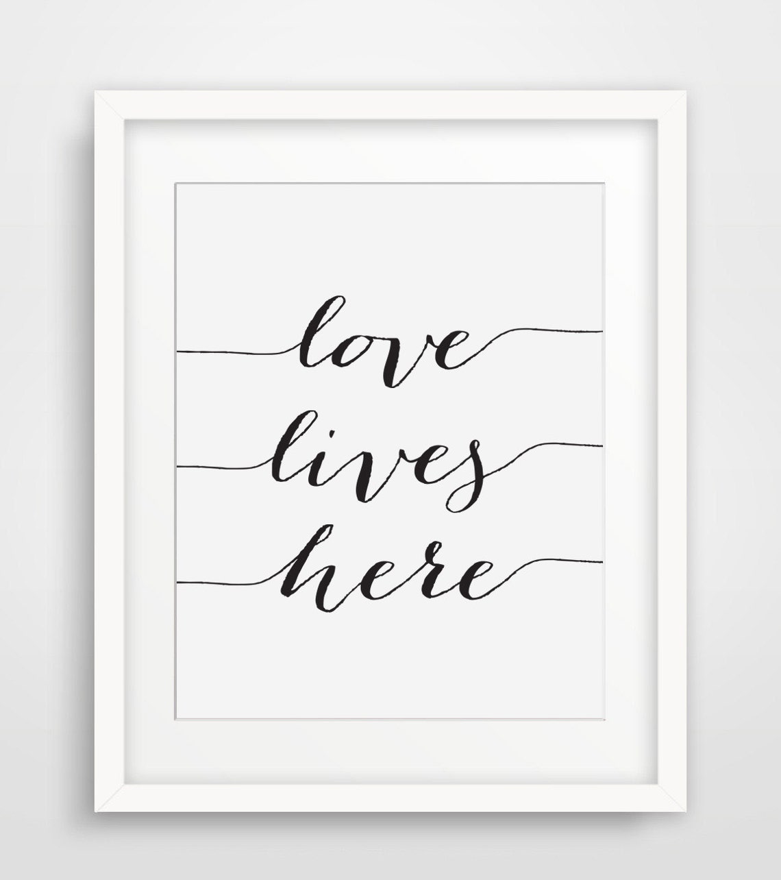 Love Lives Here Elegant Calligraphy Script Home Decor Art Print - Image 2