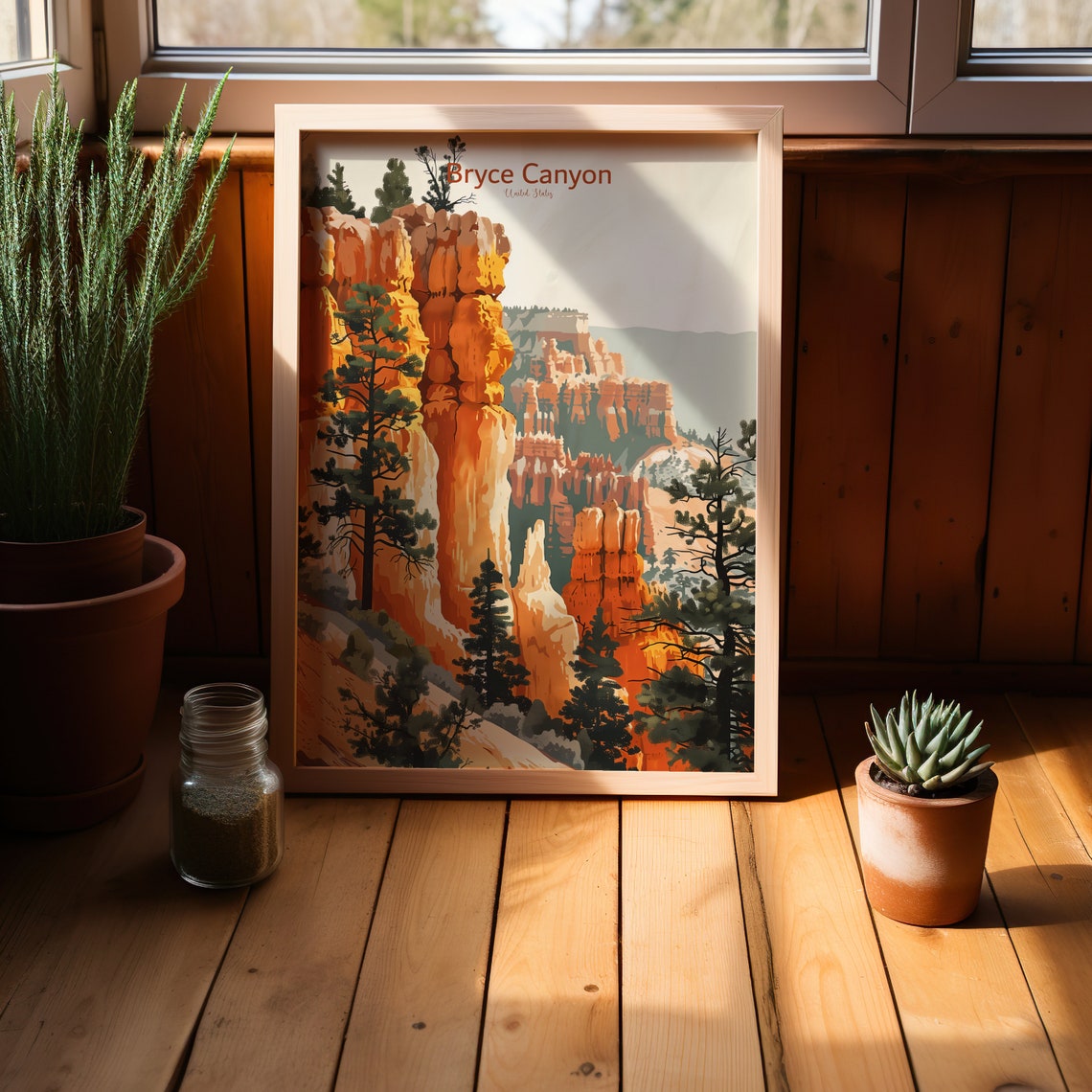 Bryce Canyon National Parks Travel Poster, Hiker Gift - Image 2