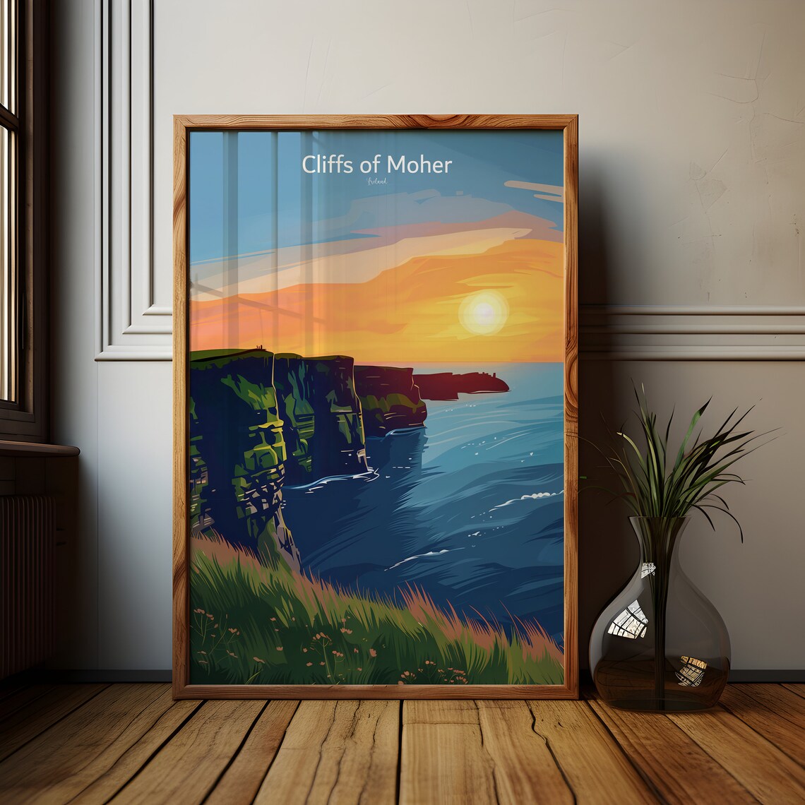 Cliffs Of Moher Travel Poster, Ireland Sunset