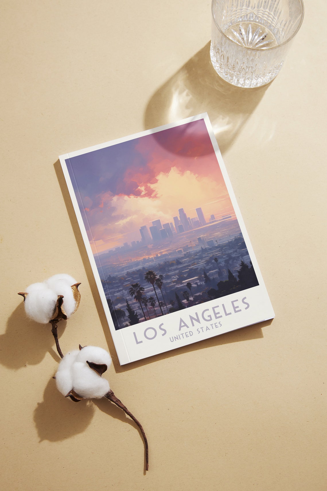 Los Angeles Skyline Sunset Purple Haze Palm Silhouettes Poster - Image 2