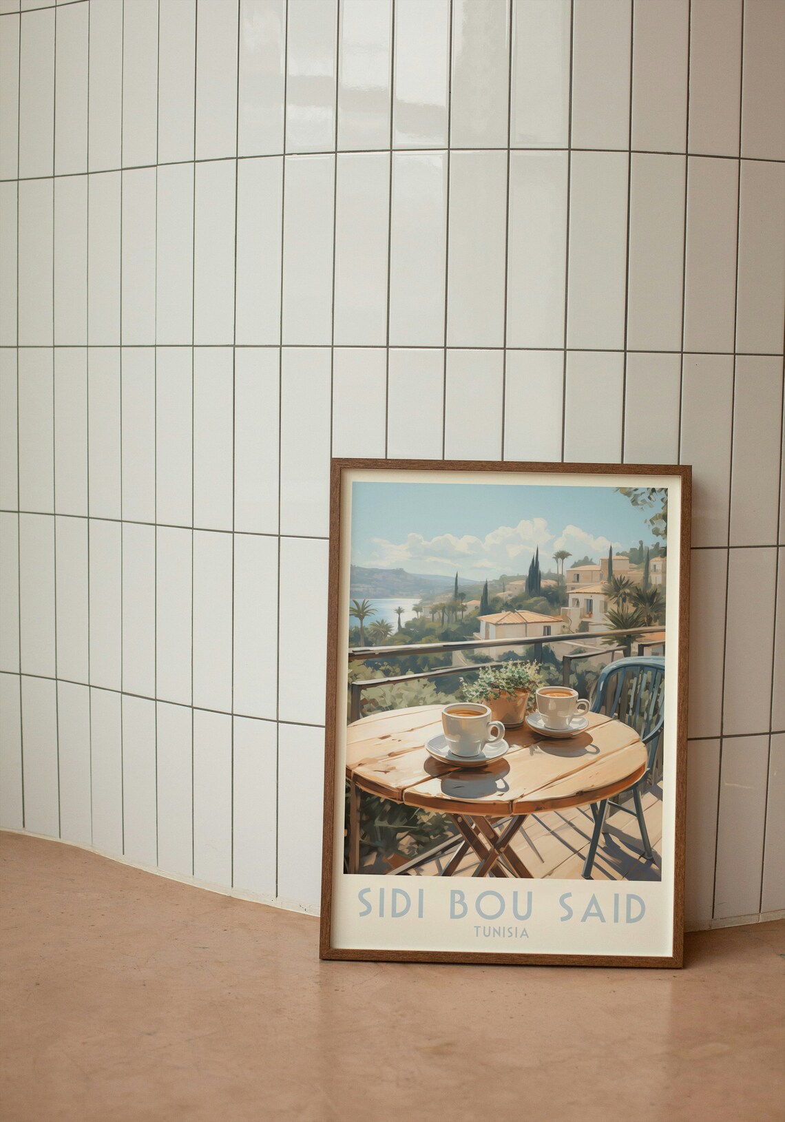 Sidi Bou Said Tunisia Terrace Coffee Bay View Morning Travel Poster - Image 2