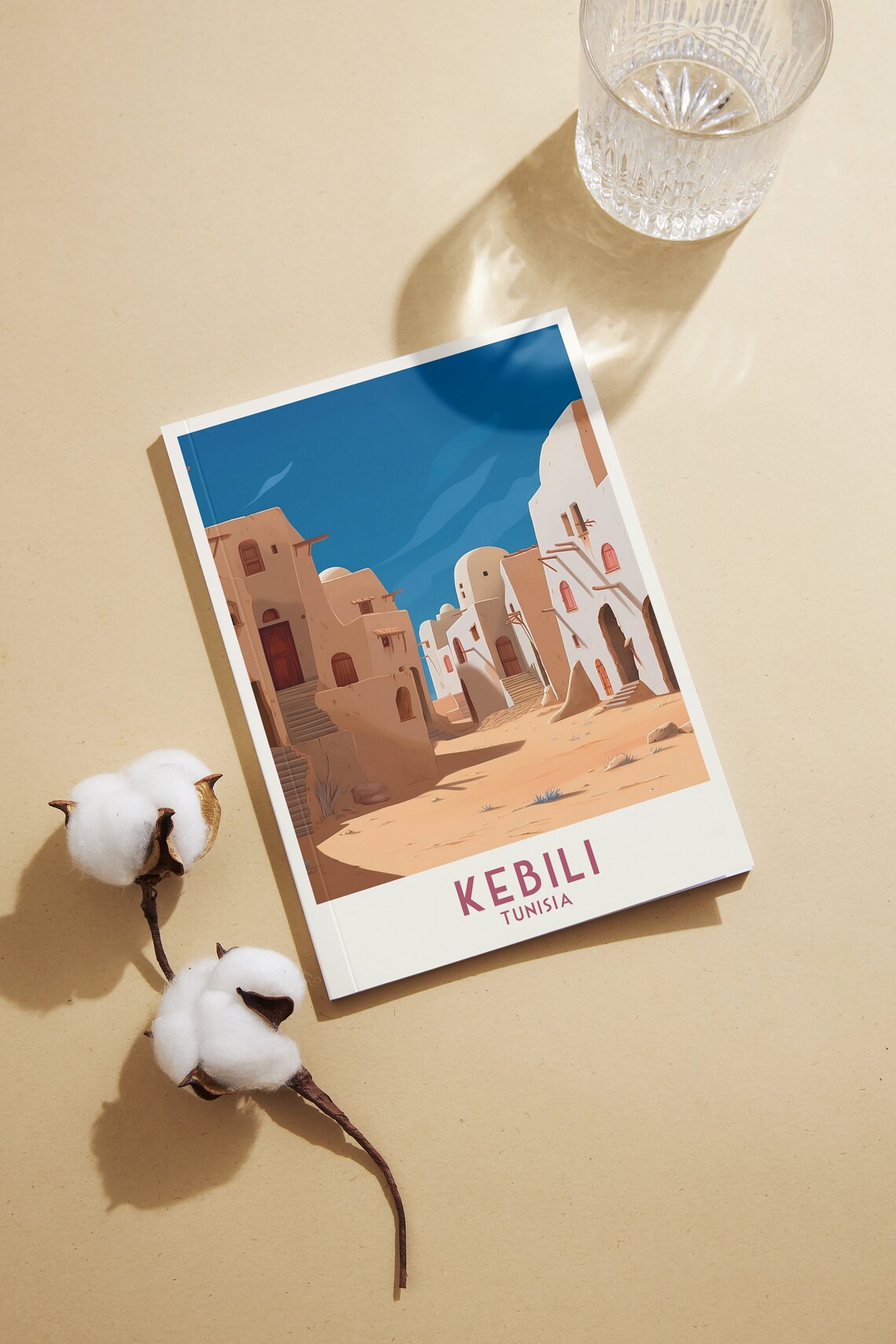 Kebili Tunisia Desert Old Town Street Vintage Retro Travel Poster - Image 2