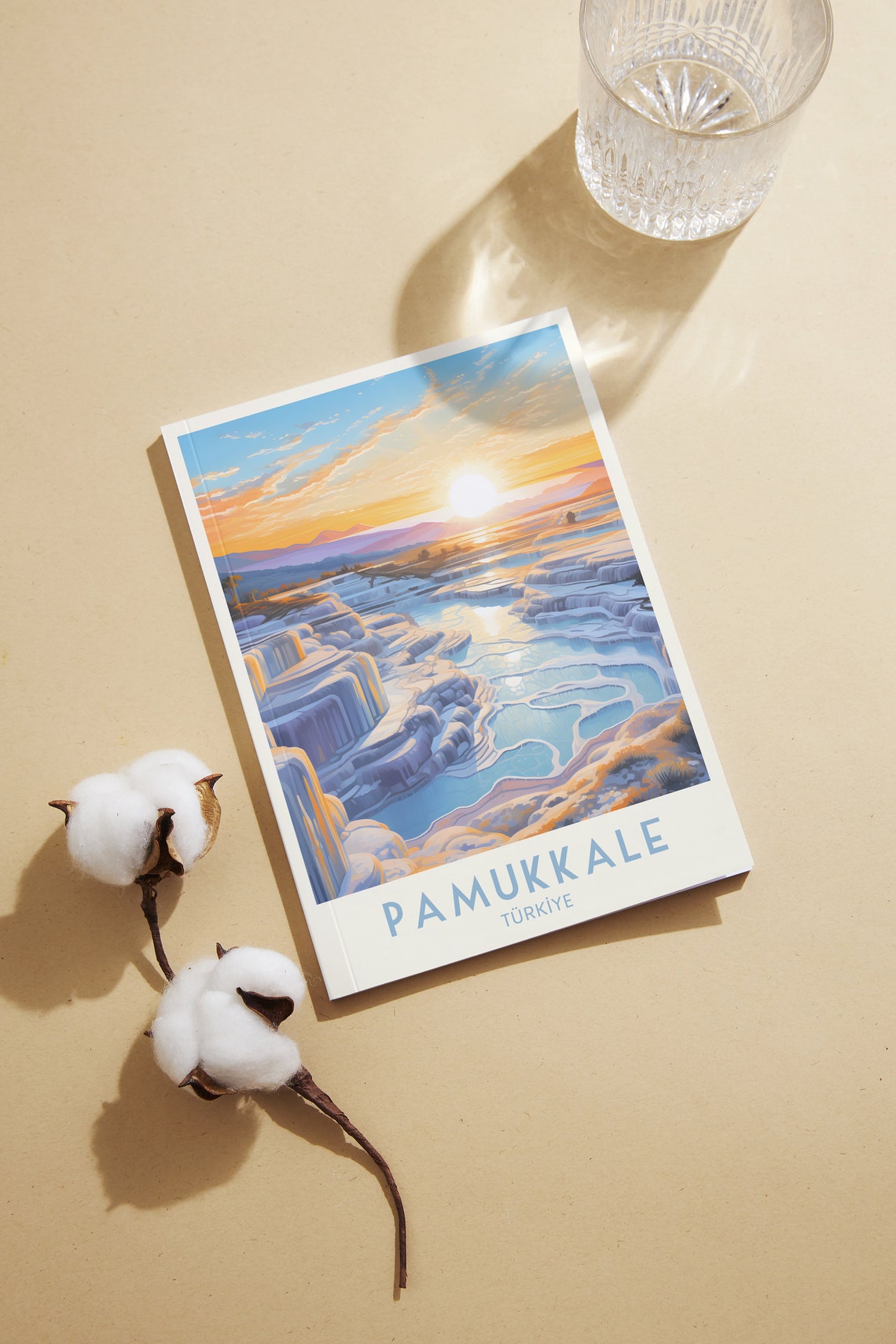 Pamukkale Travertine Terraces Sunrise Vintage Turkey Travel Poster - Image 2