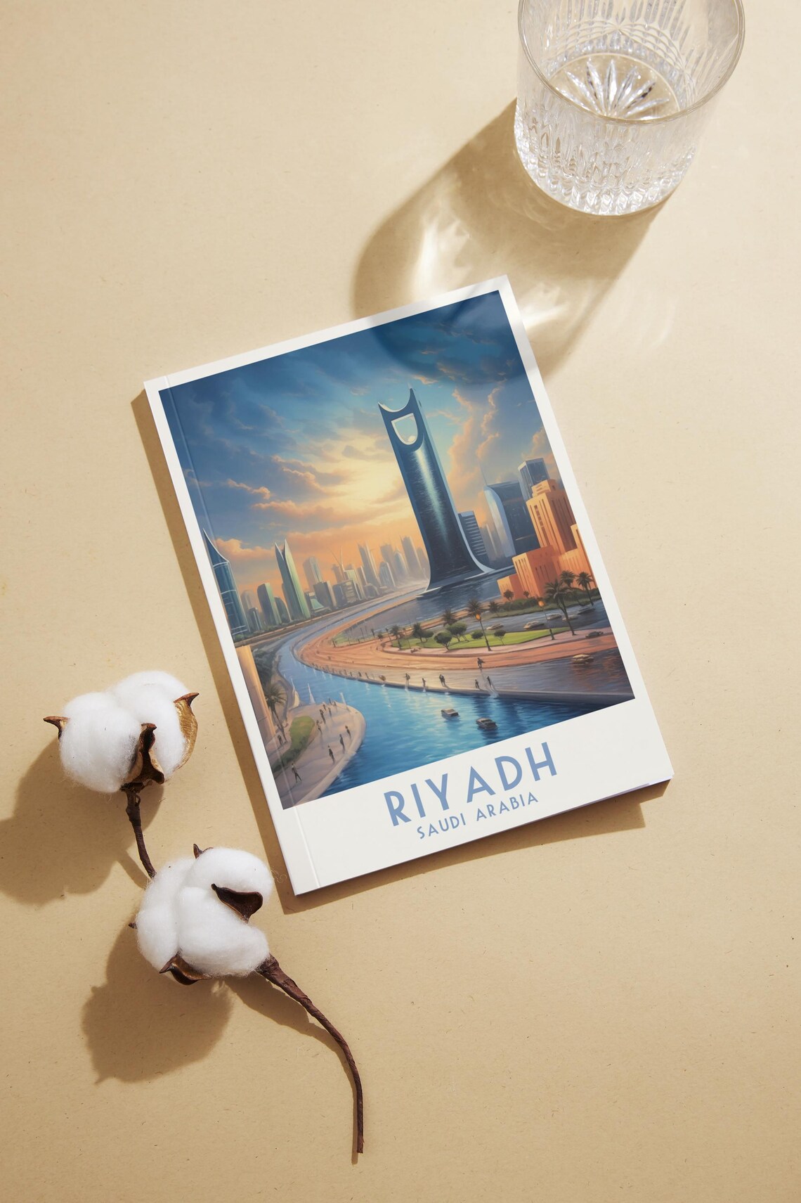 Riyadh Saudi Arabia Modern Skyline Golden Sunset City Travel Poster - Image 3
