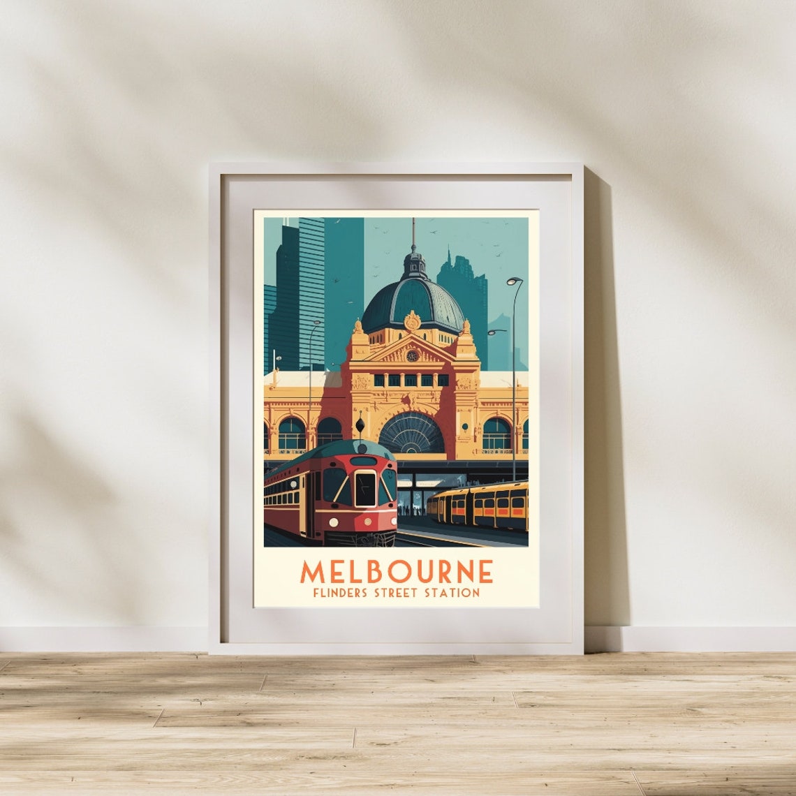 Melbourne Flinders Street Station Vintage Retro Travel Poster - Image 2