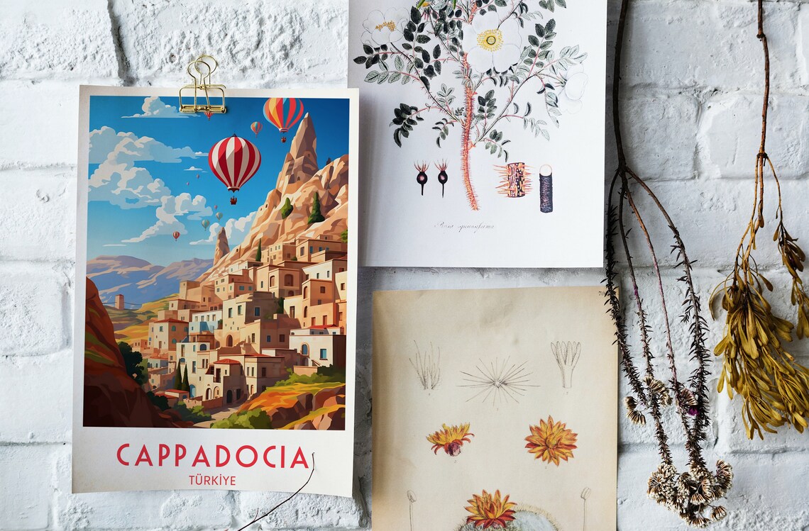Cappadocia Turkiye Hot Air Balloons Fairy Chimneys Travel Poster - Image 2