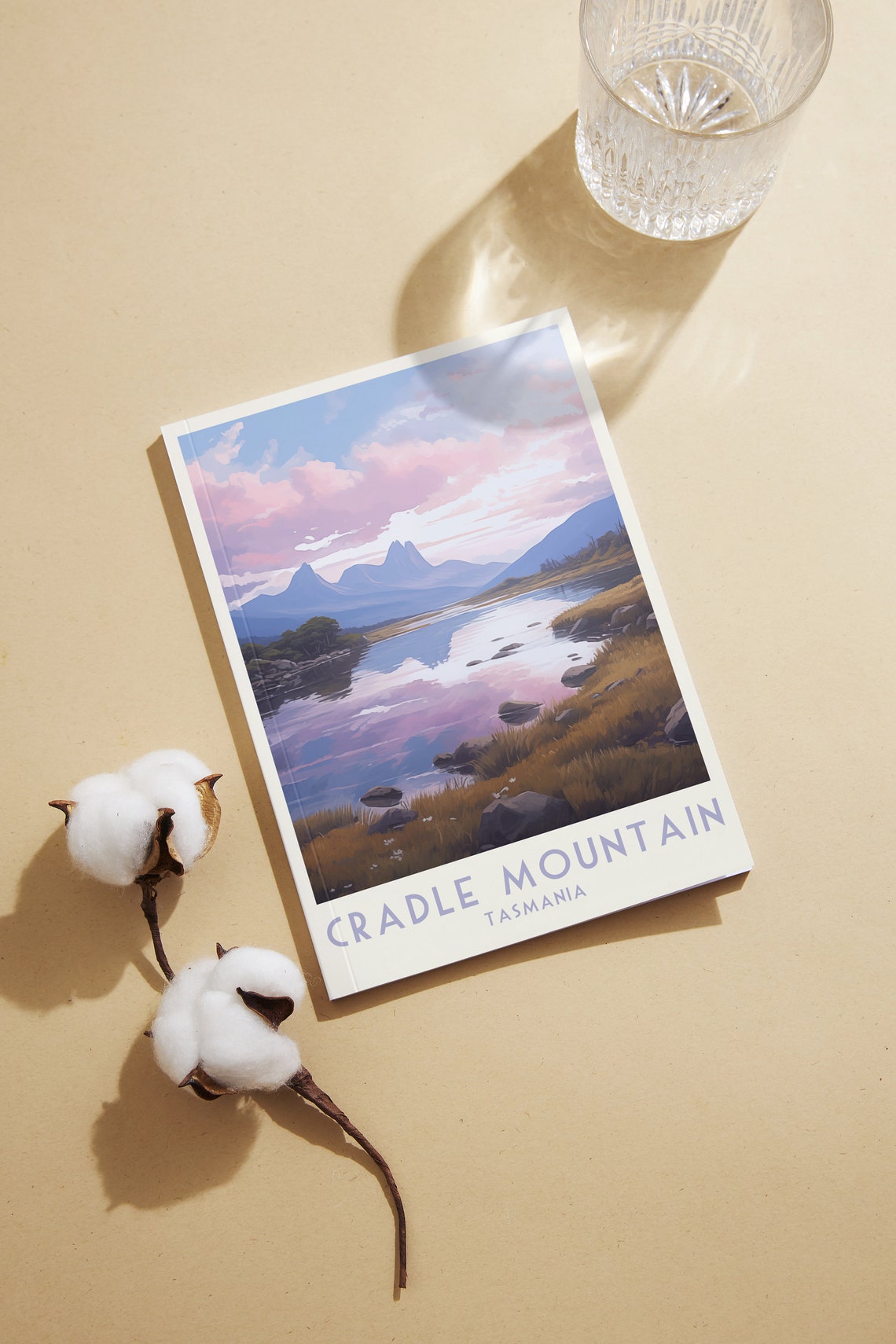 Cradle Mountain Tasmania Pink Sunset Over Mirror Lake Poster - Image 2