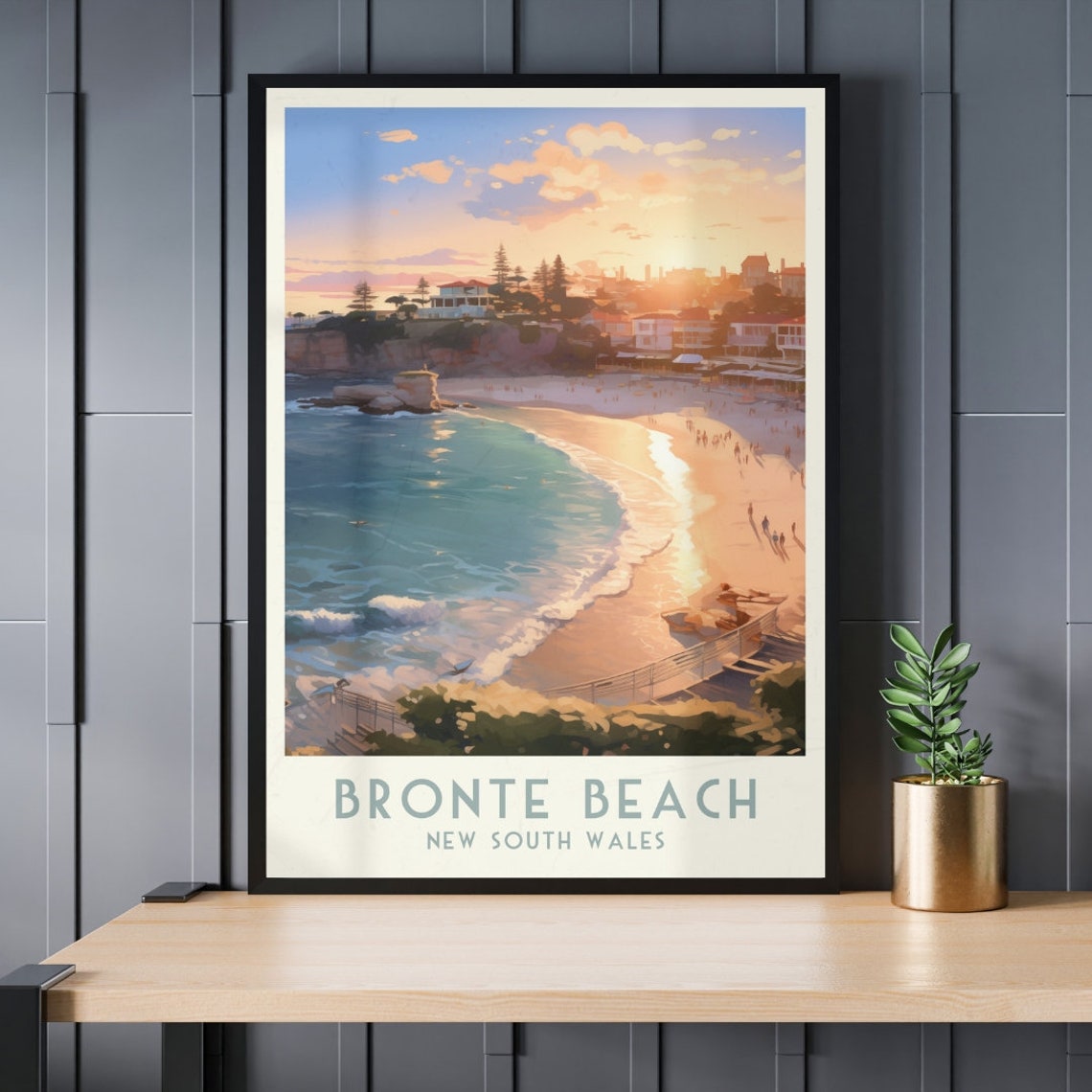 Bronte Beach New South Wales Sunset Cove Waves Travel Poster - Image 3