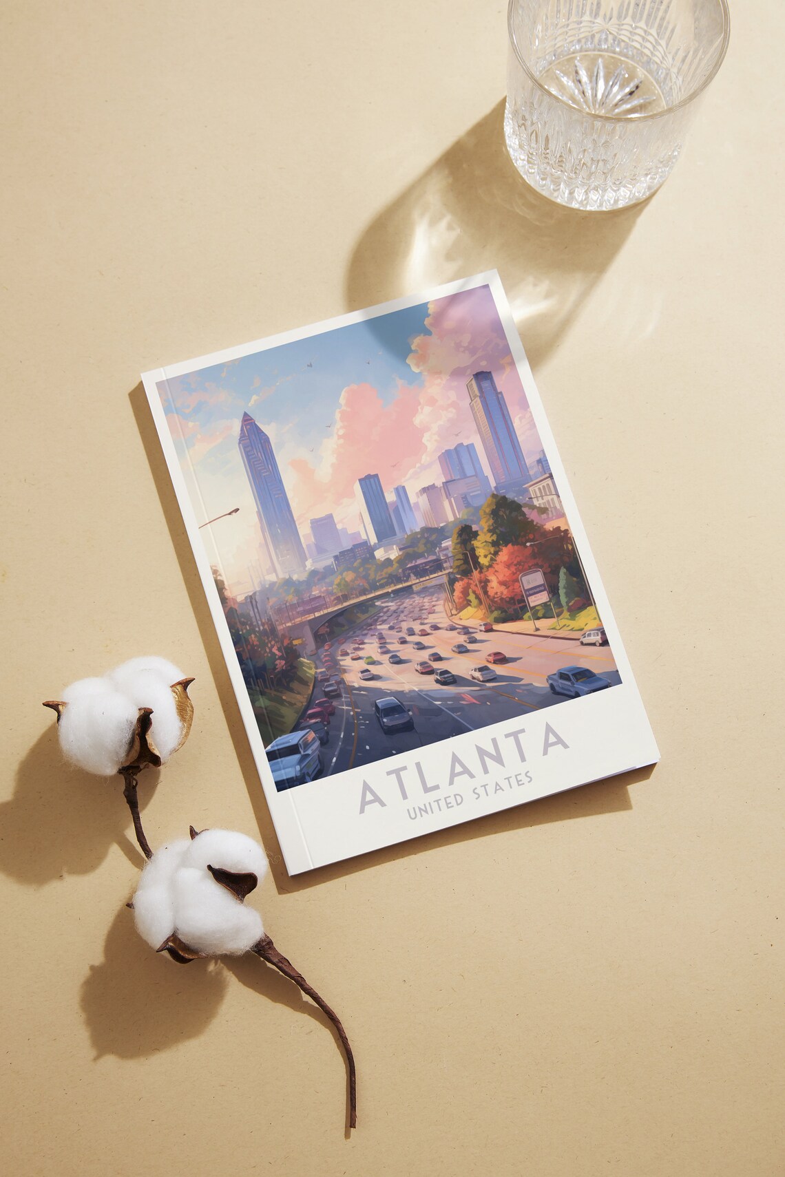 Atlanta Georgia Travel Print United States Home Decor Retro Wall Art Wedding Gift Birthday Gift Print Atlanta Georgia Poster - Image 2