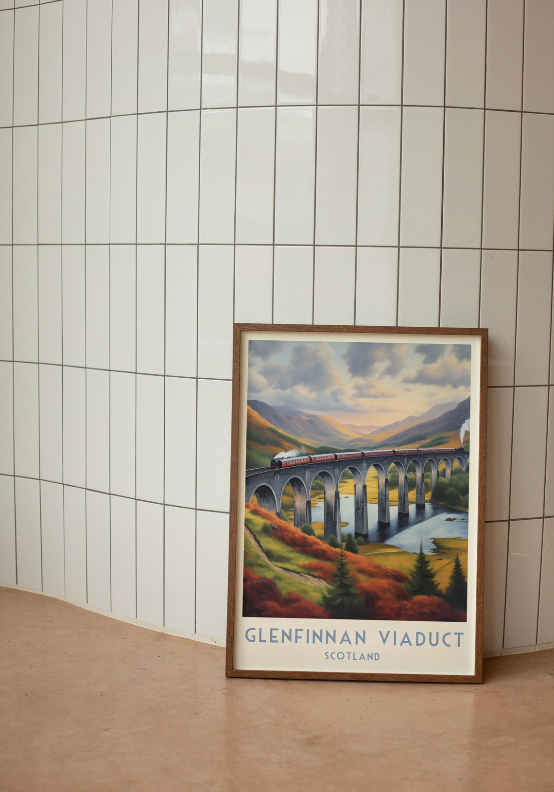 Glenfinnan Viaduct Steam Train Scotland Highlands Travel Poster - Image 2