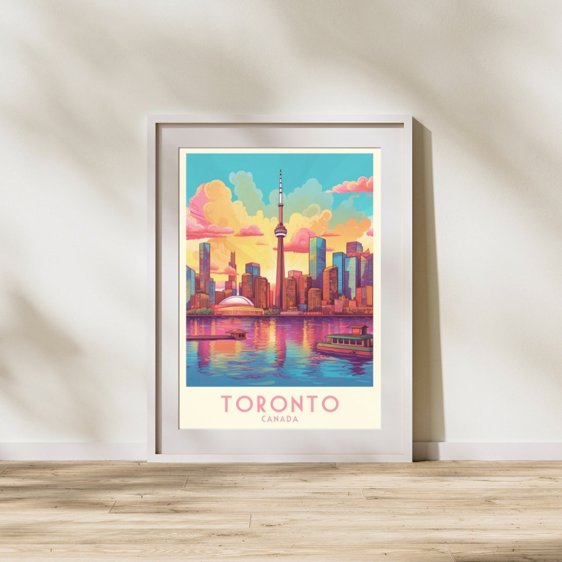Toronto Canada CN Tower Sunset Skyline Waterfront Travel Poster - Image 2