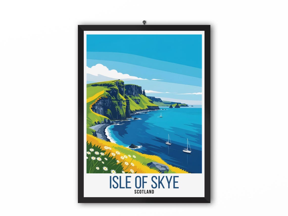 Isle Of Skye Scotland Travel Print Scottish Poster Isle Of Skye Wall Art Scotland Wall Art Isle Of Skye Poster Isle Of Skye Travel Art - Image 4