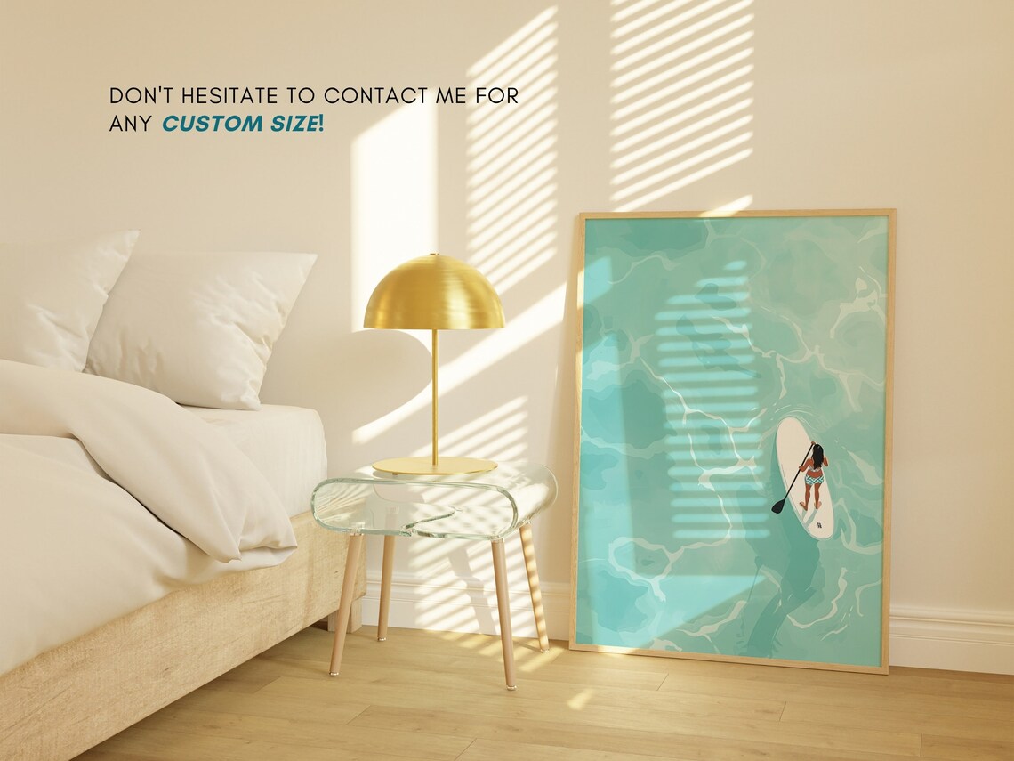 Aerial Beach Coastal Art Print, Trendy Surf Decor - Image 2