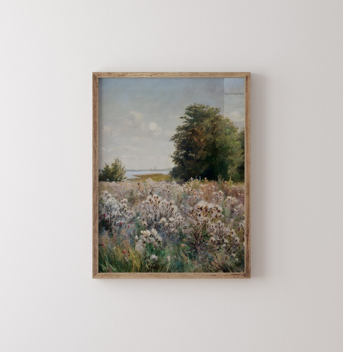 Wildflower Meadow Vintage Field Painting Rustic Country Poster - Image 2